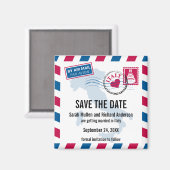 イタリア航空便の結婚式の日付を保存 マグネット (正面/裏面)