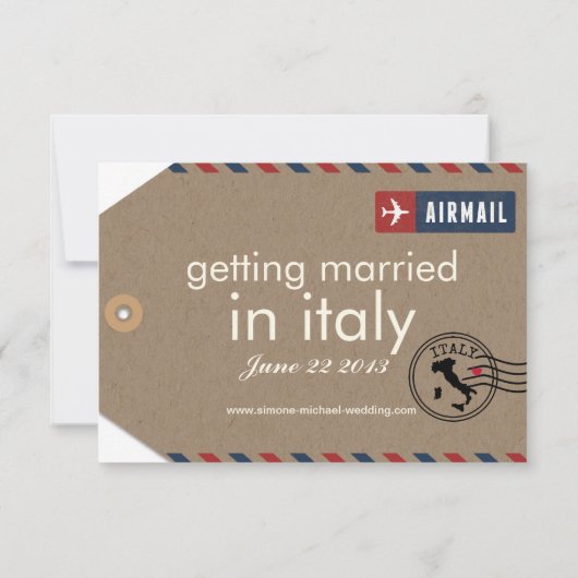 イタリア航空便スーツケースタグ Save the Date セーブザデート (裏面)