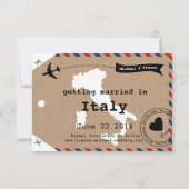 イタリア航空便スーツケースタグ Save the Date マップ付き セーブザデート (裏面)