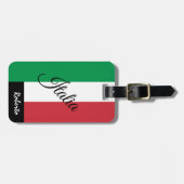 イタリア荷物タグ,イタリア,名前,イタリアン国旗 ラゲッジタグ (正面横)