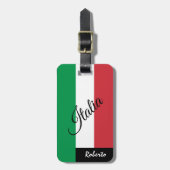 イタリア荷物タグ,イタリア,名前,イタリアン国旗 ラゲッジタグ (正面縦)