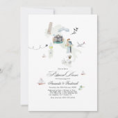 イタリア行き先の結婚式のリハーサルディナー 招待状 (正面)