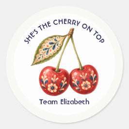 イタリア製セラミックバチェラーエティケット Cherry on Top ラウンドシール