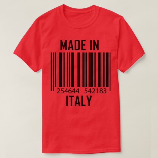 イタリア製バーコードおもしろい Tシャツ (デザイン正面)
