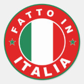 イタリア製国旗のラベルのfattoイタリア ラウンドシール (正面)