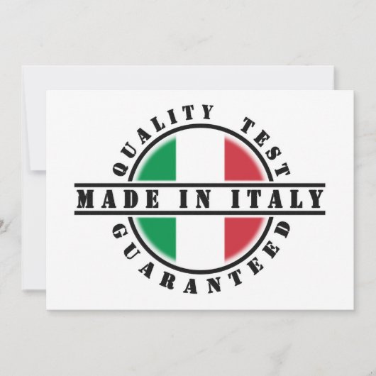 イタリア製 高品質を保証 招待状 (正面)