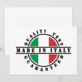 イタリア製 高品質を保証 招待状 (正面/裏面)
