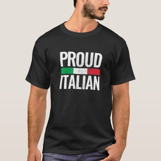 イタリア誇りを持ったイタリアンヴィンテージイタリア国旗 Tシャツ (正面)