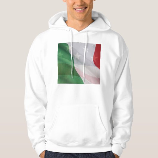 イタリア語および米国の旗 パーカ (正面)