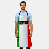 イタリア語で食事を意味する「Mangiare Eat in Italian Dinner」 エプロン (着用した状態)