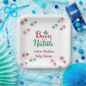 イタリア語のクリスマスおめでとう「ブォン・ナターレ」 ペーパープレート (パーティー)