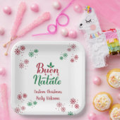 イタリア語のクリスマスおめでとう「ブォン・ナターレ」 ペーパープレート (パーティー)