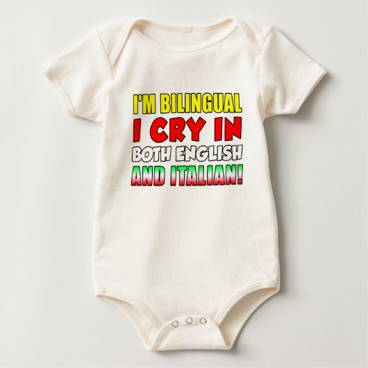 イタリア語の二か国語の叫び ベビーボディスーツ (正面)