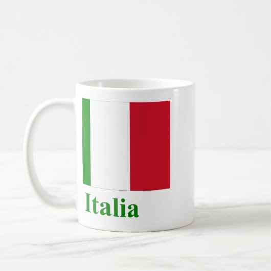 イタリア語の名前のイタリアの旗 コーヒーマグカップ (左)