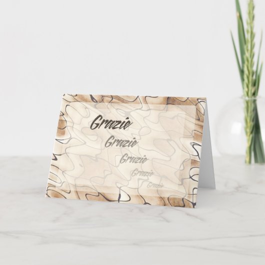 イタリア語の繰り返された感謝 サンキューカード (正面)