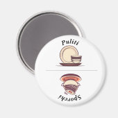 イタリア語の食器洗浄機ステッカー「Puliti/Sporchi」 マグネット (正面/裏面)
