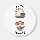 イタリア語の食器洗浄機ステッカー「Puliti/Sporchi」 マグネット (正面)