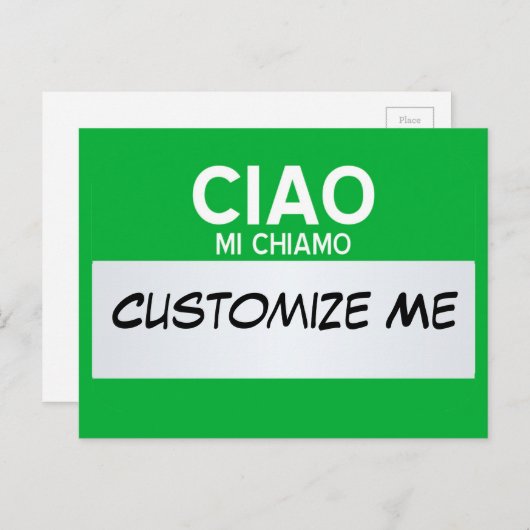 イタリア語はこんにちは私の名前…カスタマイズ可能です ポストカード (正面/裏面)