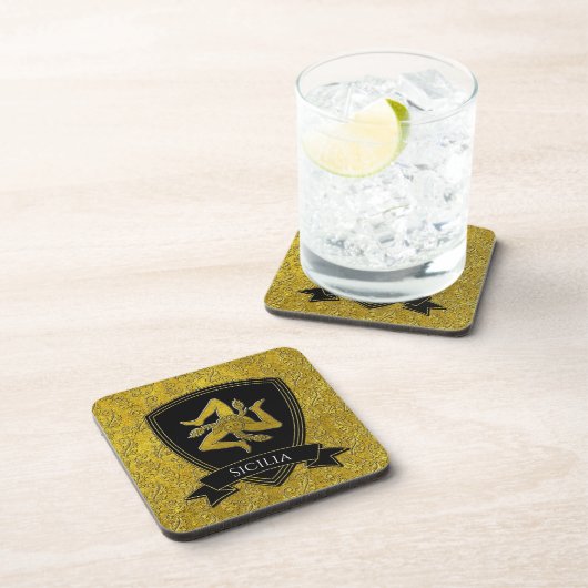 イタリア語刺激を受けたなTrinacriaおよび盾 コースター (右側)