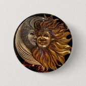 イタリア語日曜日及び月のCarnavalのマスク 缶バッジ (正面)