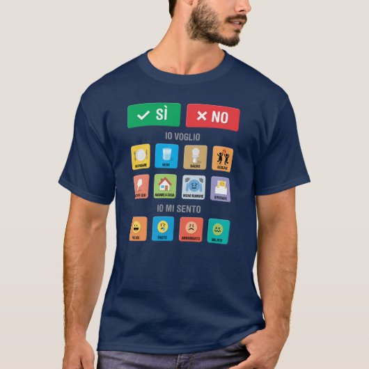 イタリア語自閉症AACポインティングコミュニケーション01 Tシャツ (正面)