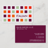 イタリア語(モダンな正方形) 名刺 (正面/裏面)