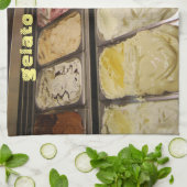 イタリア語Gelato キッチンタオル (折り畳み)