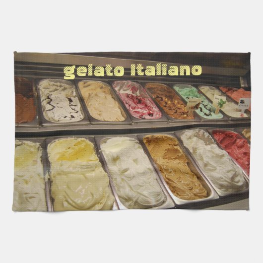 イタリア語Gelato キッチンタオル (横)