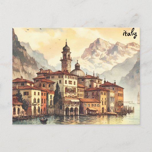 イタリア買のマスマス郵便はがきマップ ポストカード (正面)