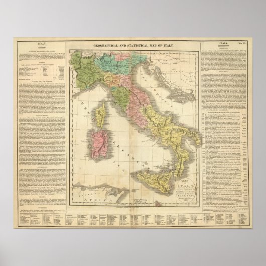 イタリア軟骨地図 ポスター (正面)