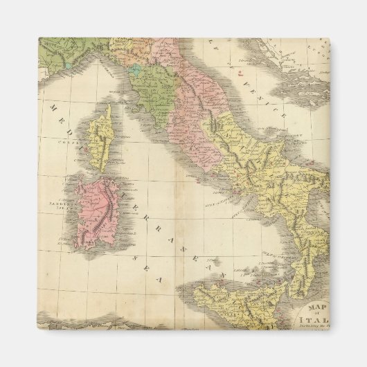 イタリア軟骨地図 マグネット (正面)