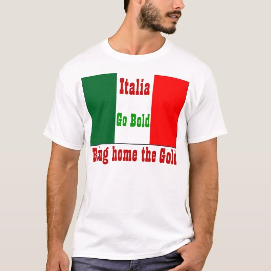 イタリア金ゴールドサッカー Tシャツ (正面)