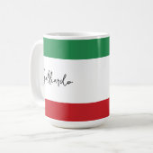 イタリア風のカスタムファミリーネーム コーヒーマグカップ (正面左)