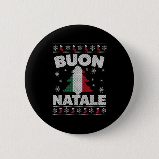 イタリア風クリスマスツリーのクリスマスイブイブ 缶バッジ (正面)