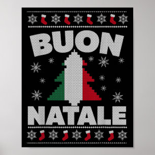 イタリア風クリスマスツリーのメリークリスマス クリスマスの贈り物 ポスター