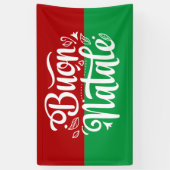 イタリア風クリスマス イタリア語の「メリークリスマス」 横断幕 (縦)
