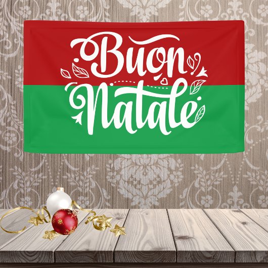 イタリア風クリスマス イタリア語の「メリークリスマス」 横断幕