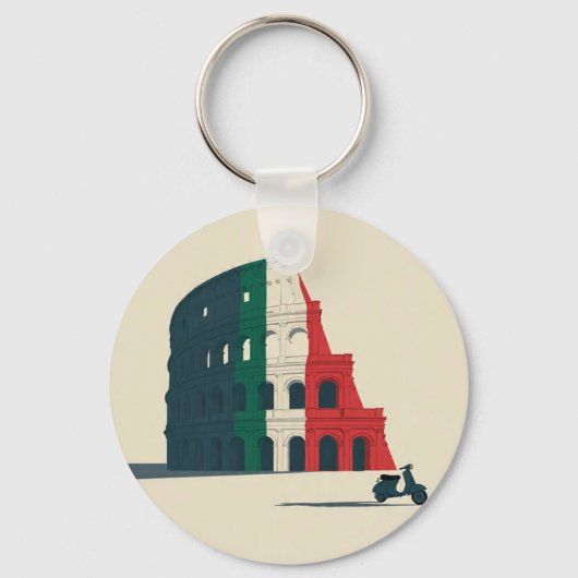 イタリア風コロッセオ・サークルキーチェーン キーホルダー (正面)