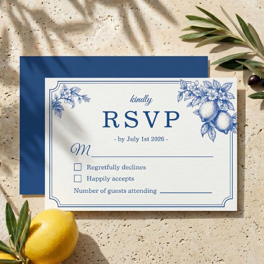 イタリア風コーストトワル ウェディングRSVP 出欠カード