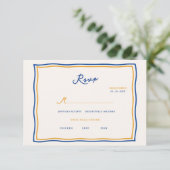 イタリア風ファンタジードゥードル ウェディング RSVP カード (スタンド正面)