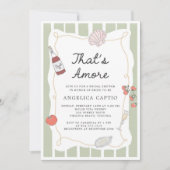 イタリア風手描きのブライダルシャワー「That's Amore」 招待状 (正面)