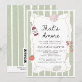 イタリア風手描きのブライダルシャワー「That's Amore」 招待状 (正面/裏面)