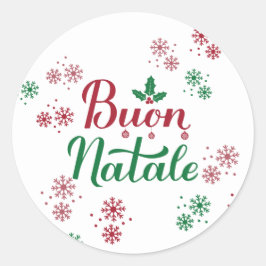 イタリア風 メリークリスマス ラウンドシール