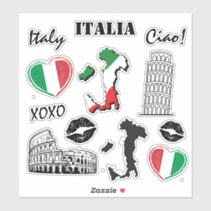 イタリア12pc品種ステッカーパック シール