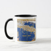 イタリア1482年のPtolemaic地図(着色されたlitho) マグカップ (左)