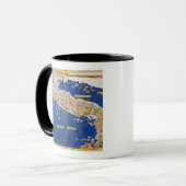 イタリア1482年のPtolemaic地図(着色されたlitho) マグカップ (正面左)