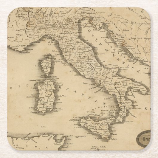 イタリア18 スクエアペーパーコースター (正面)