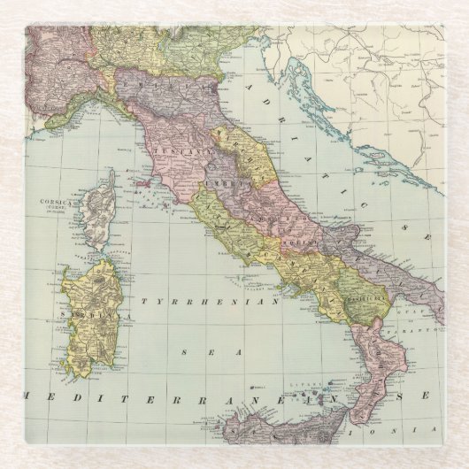 イタリア26 ガラスコースター (正面)