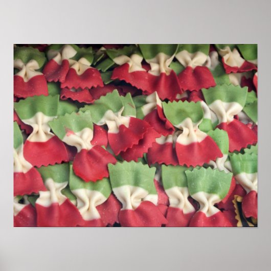 イタリア3色パスタポスター ポスター (正面)