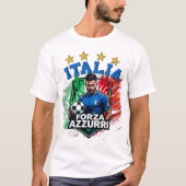 イタリア4つ星サッカーフォルツァアズーリ Tシャツ (正面)